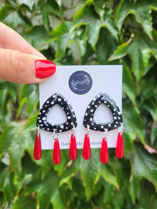 Red Polka Dot party earrings