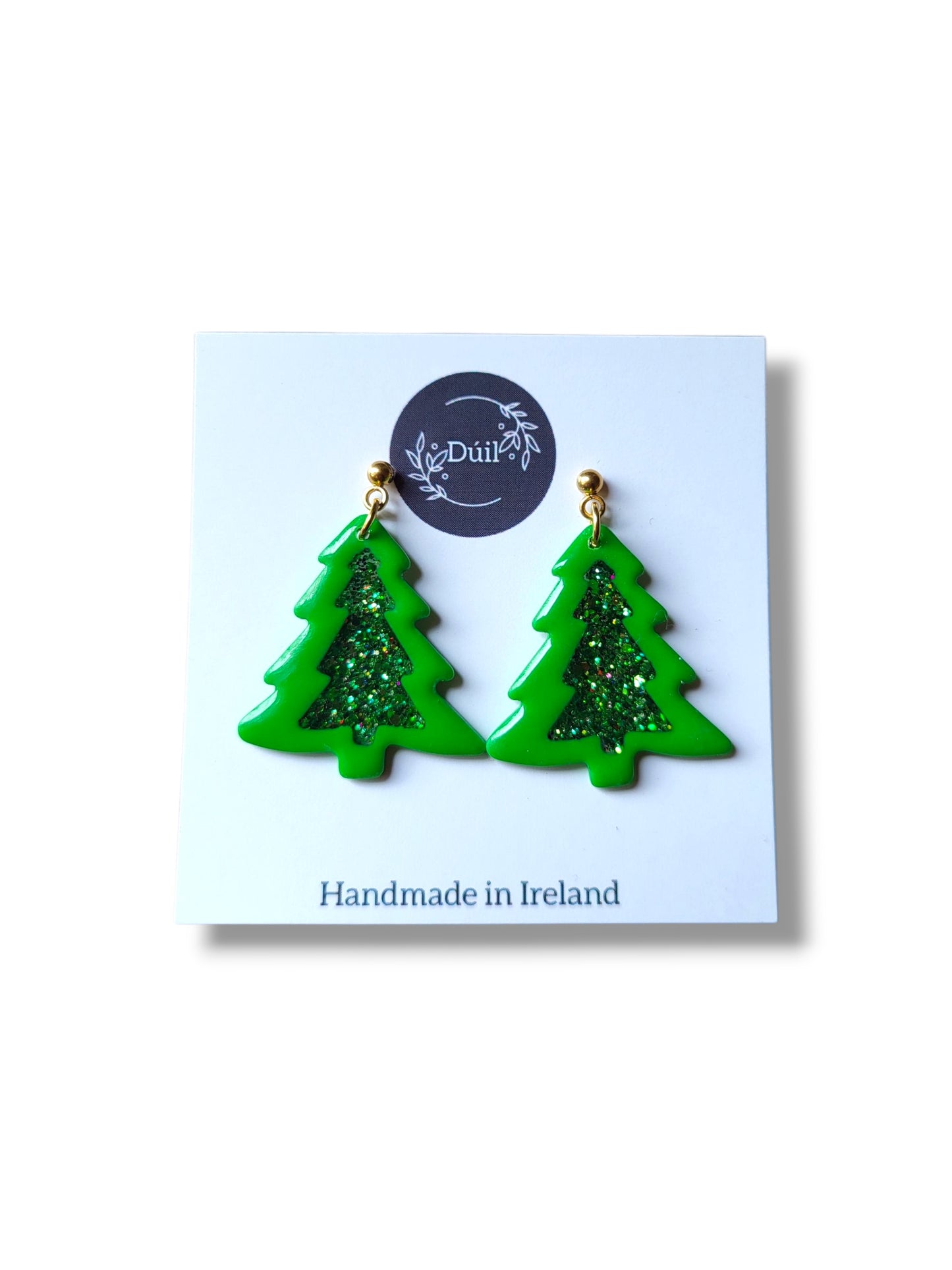 Sparkling Christmas Tree Dangle Earrings
