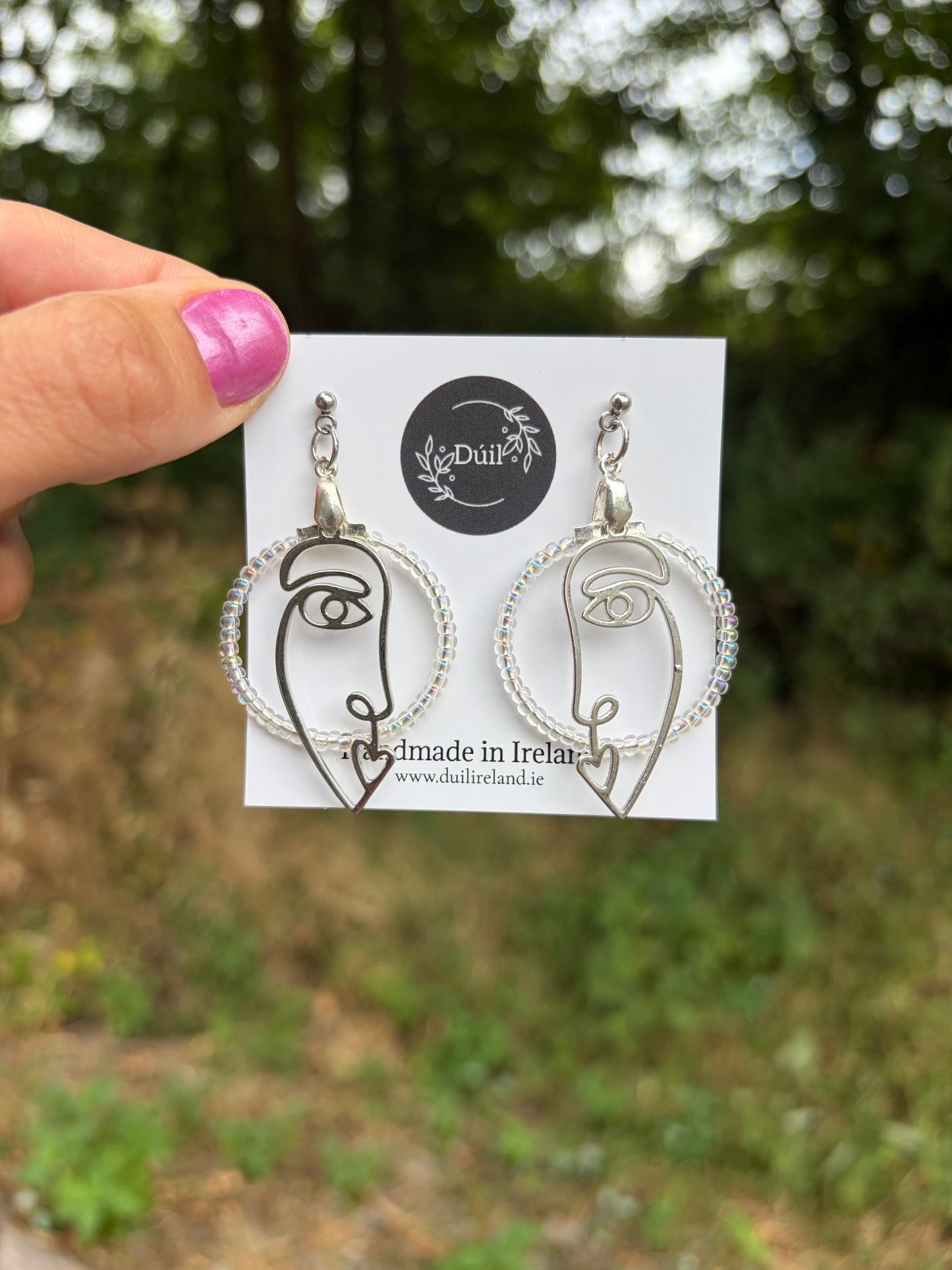 Abstract Face Line Art Earrings