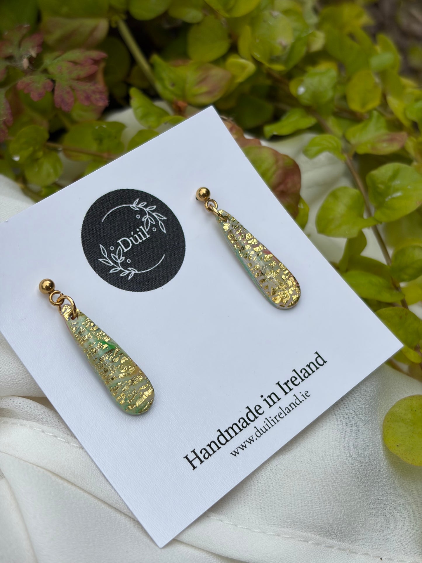 Rainbow Gold Drop Dangle Earrings