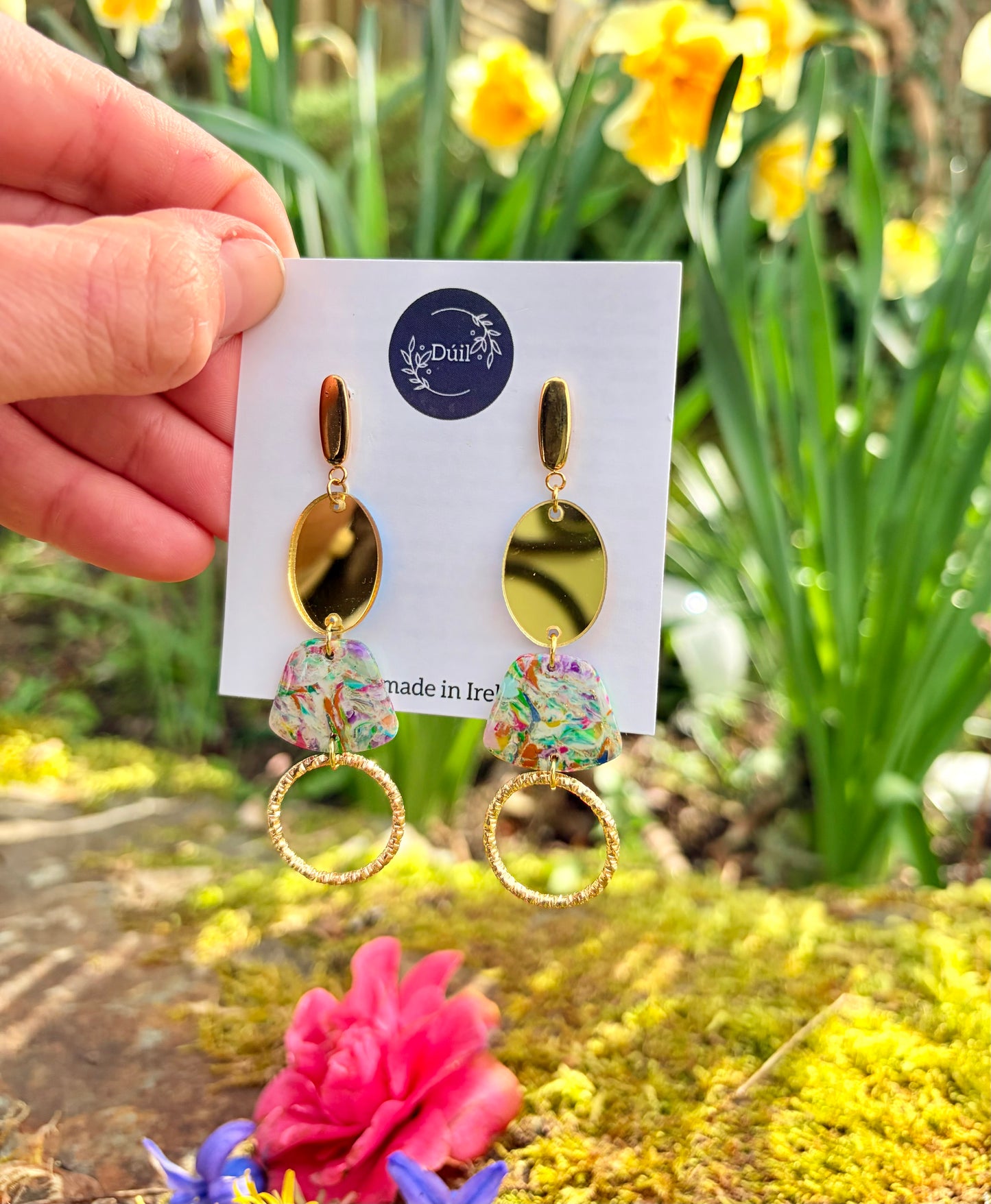 Kaleidoscope Geometric Dangle Earrings