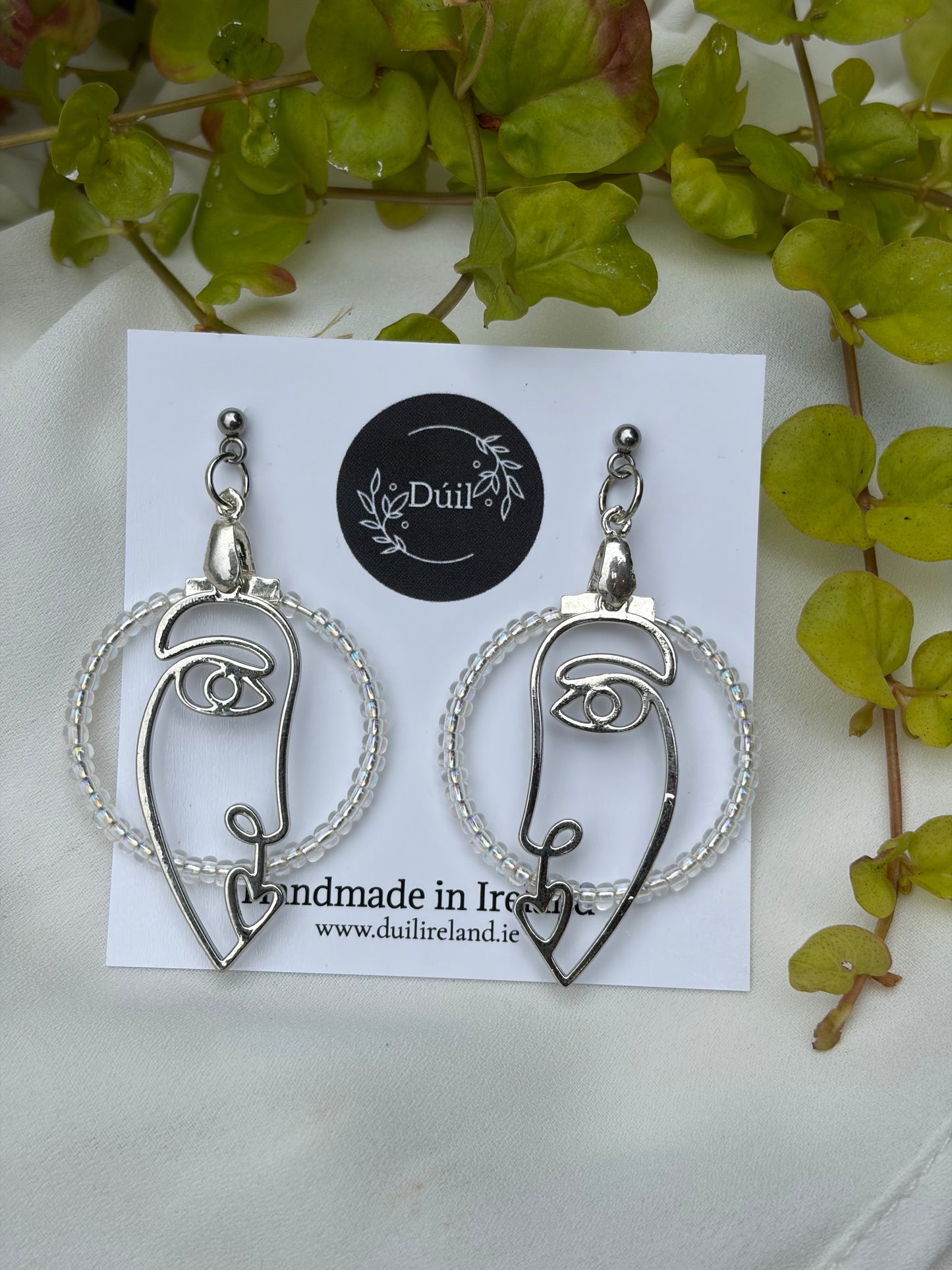 Abstract Face Line Art Earrings
