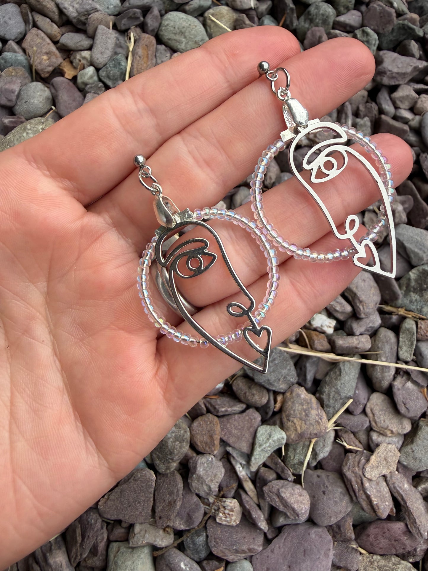 Abstract Face Line Art Earrings