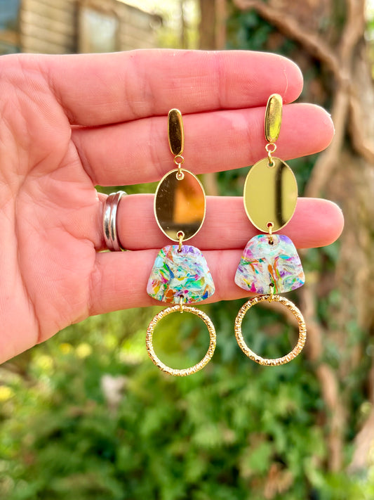 Kaleidoscope Geometric Dangle Earrings