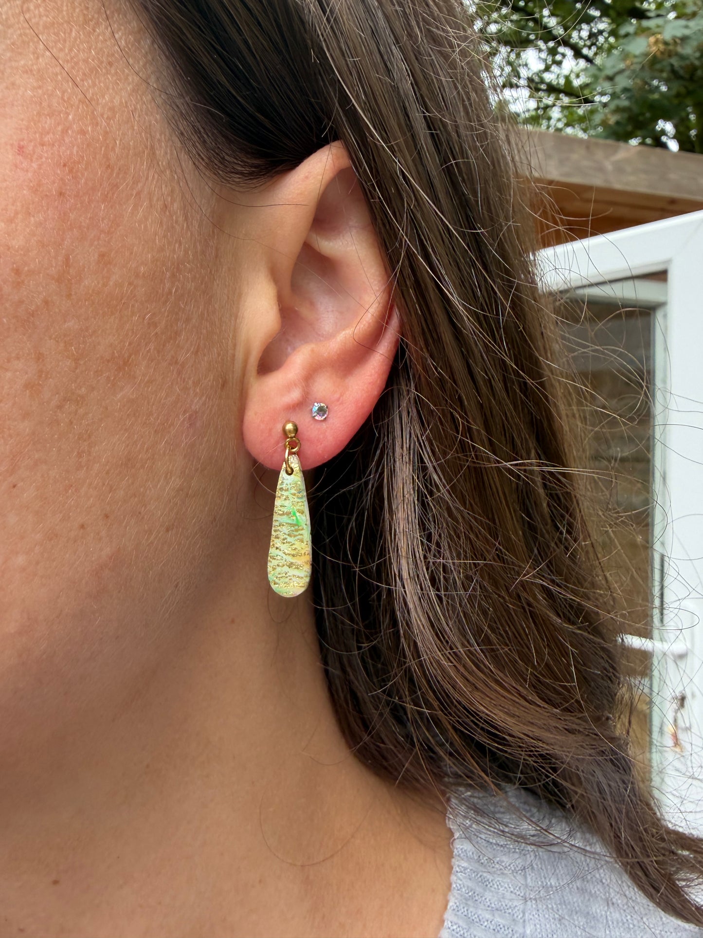 Rainbow Gold Drop Dangle Earrings