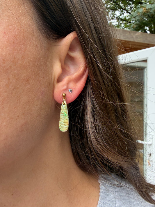 Rainbow Gold Drop Dangle Earrings