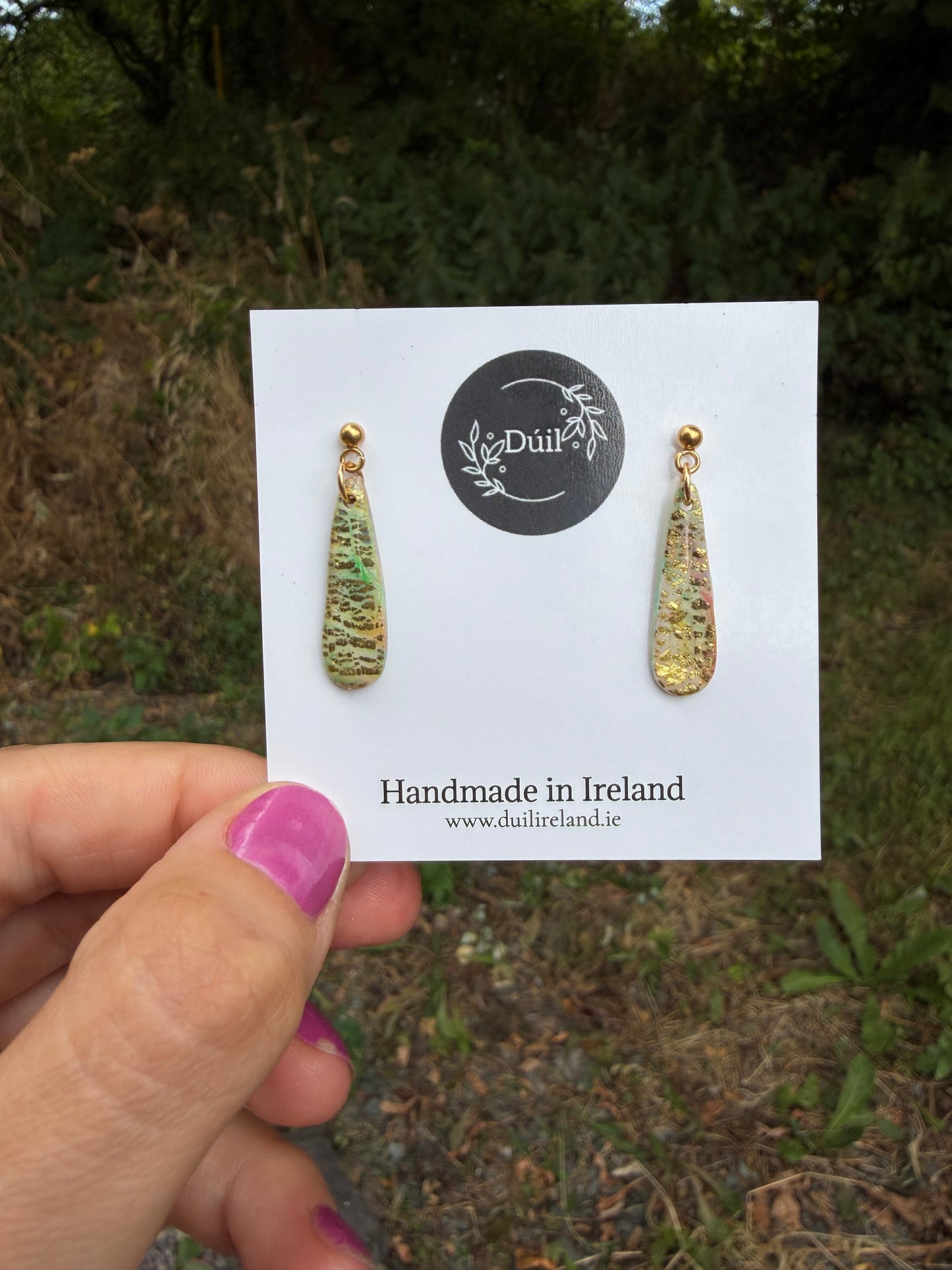 Rainbow Gold Drop Dangle Earrings