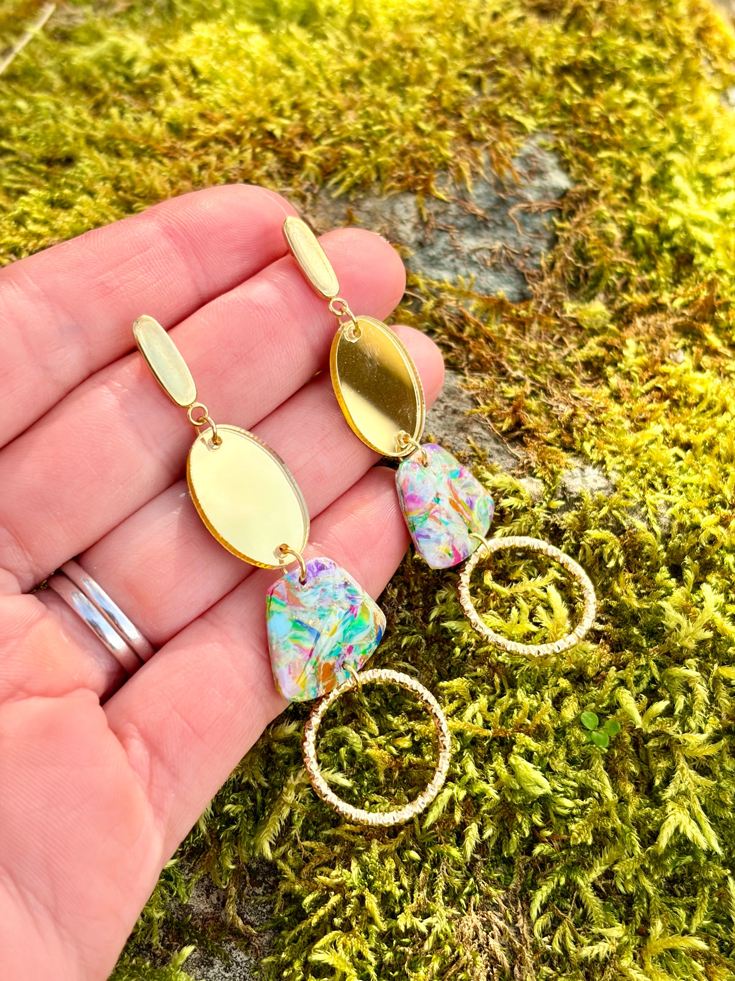 Kaleidoscope Geometric Dangle Earrings
