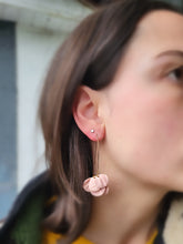 Load image into Gallery viewer, Dusty Pink petal dangle drop earrings - Dúil
