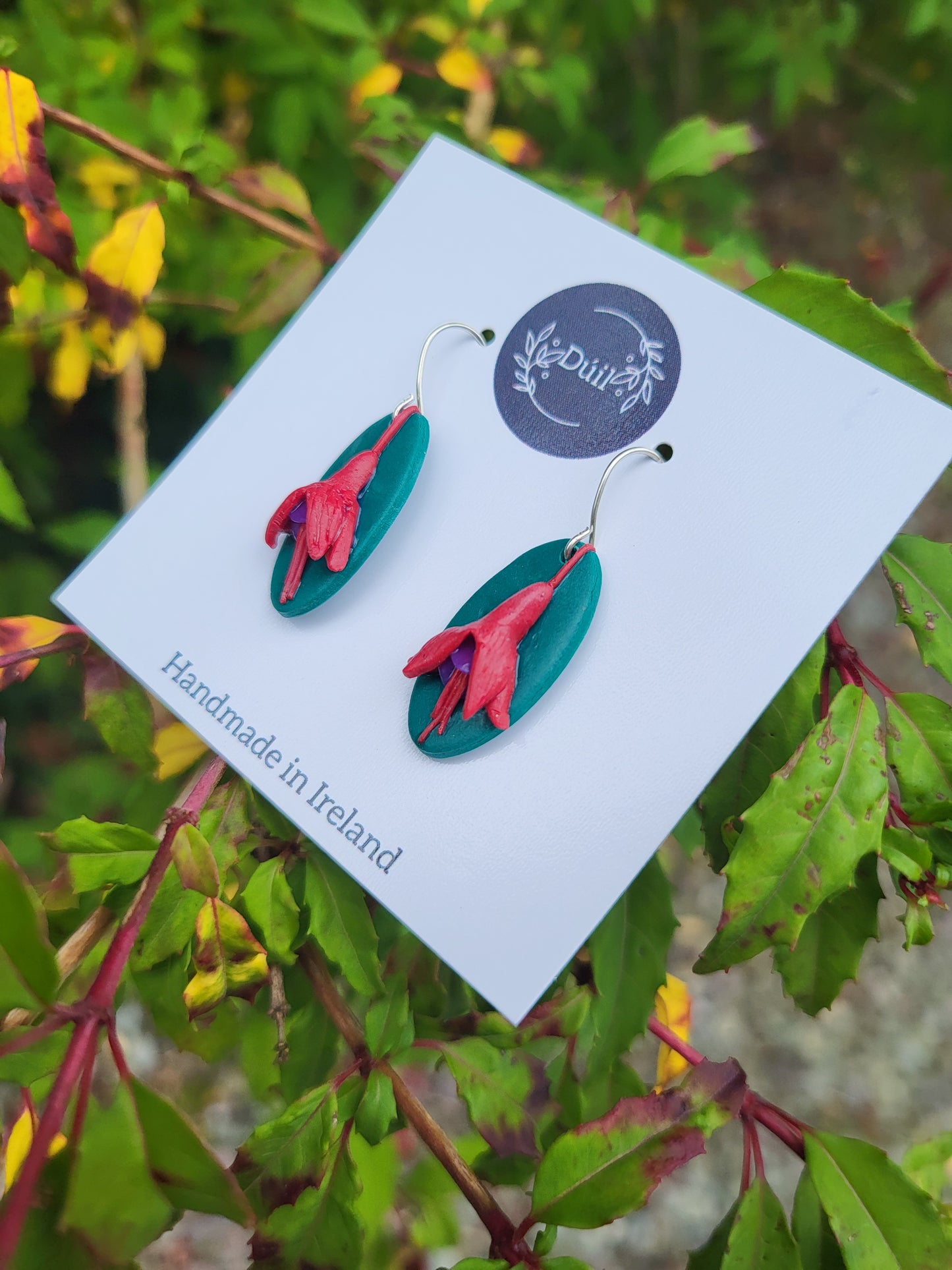 Fuchsia Oval Earrings
