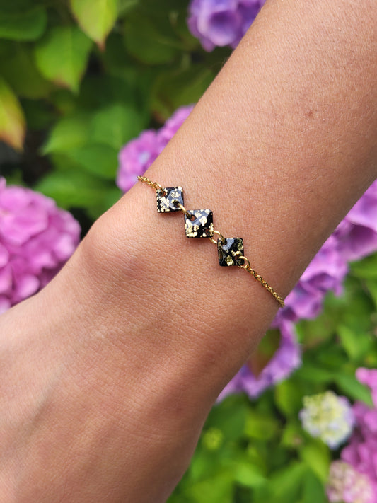 Blue mini square bracelet