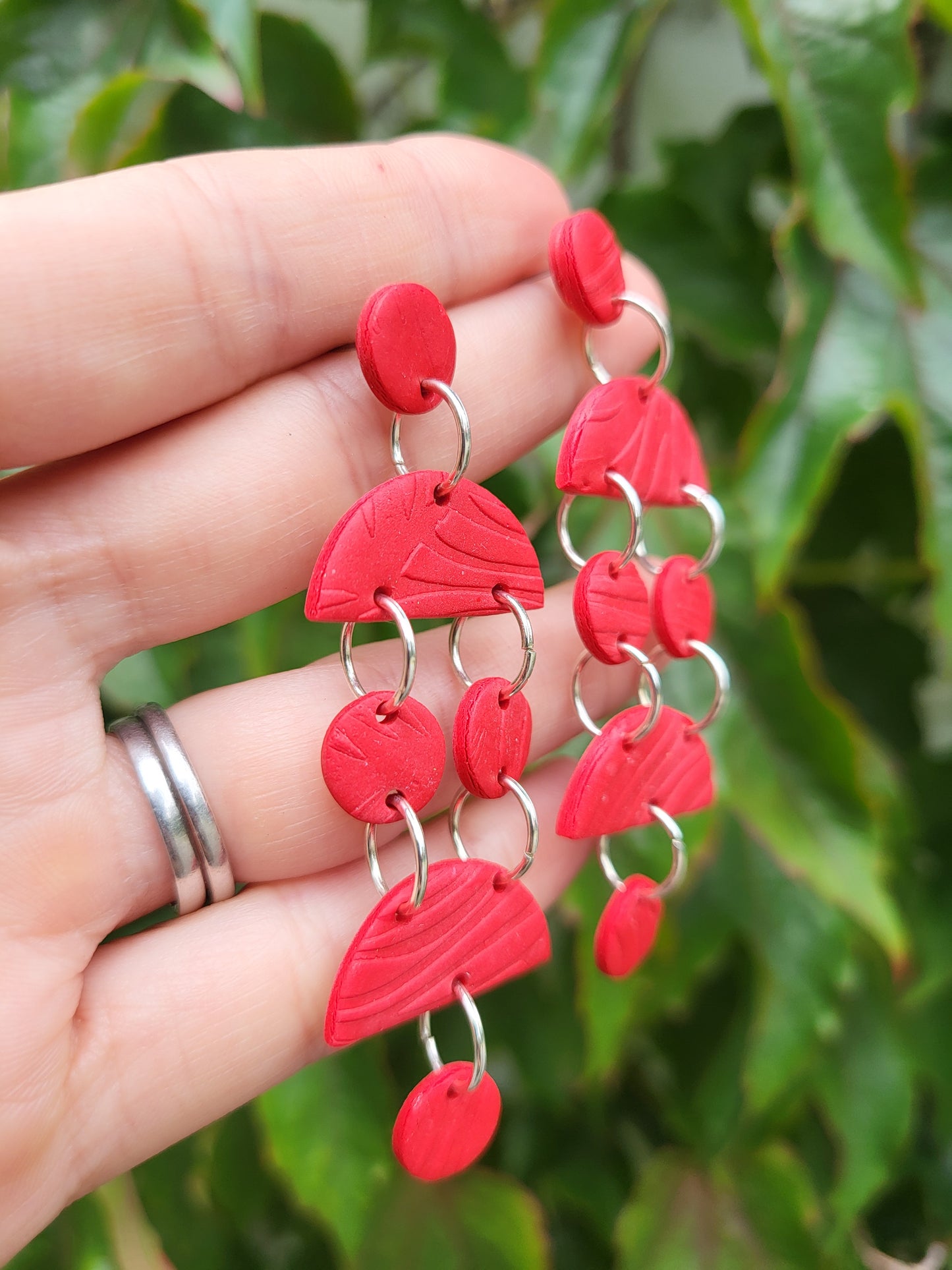 Red Statement Earrings