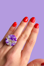 Load image into Gallery viewer, Purple adjustable statement ring | Dúil Jewellery - Dúil
