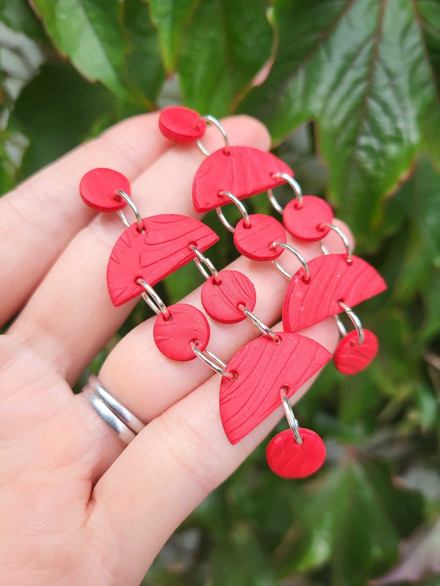 Red Statement Earrings