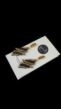 Load image into Gallery viewer, Black &amp; gold dangle earrings - Dúil
