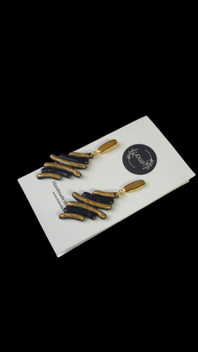 Black & gold dangle earrings - Dúil