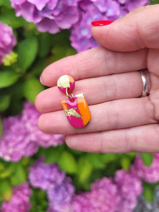 Pink & Orange Arc & Ora Earrings