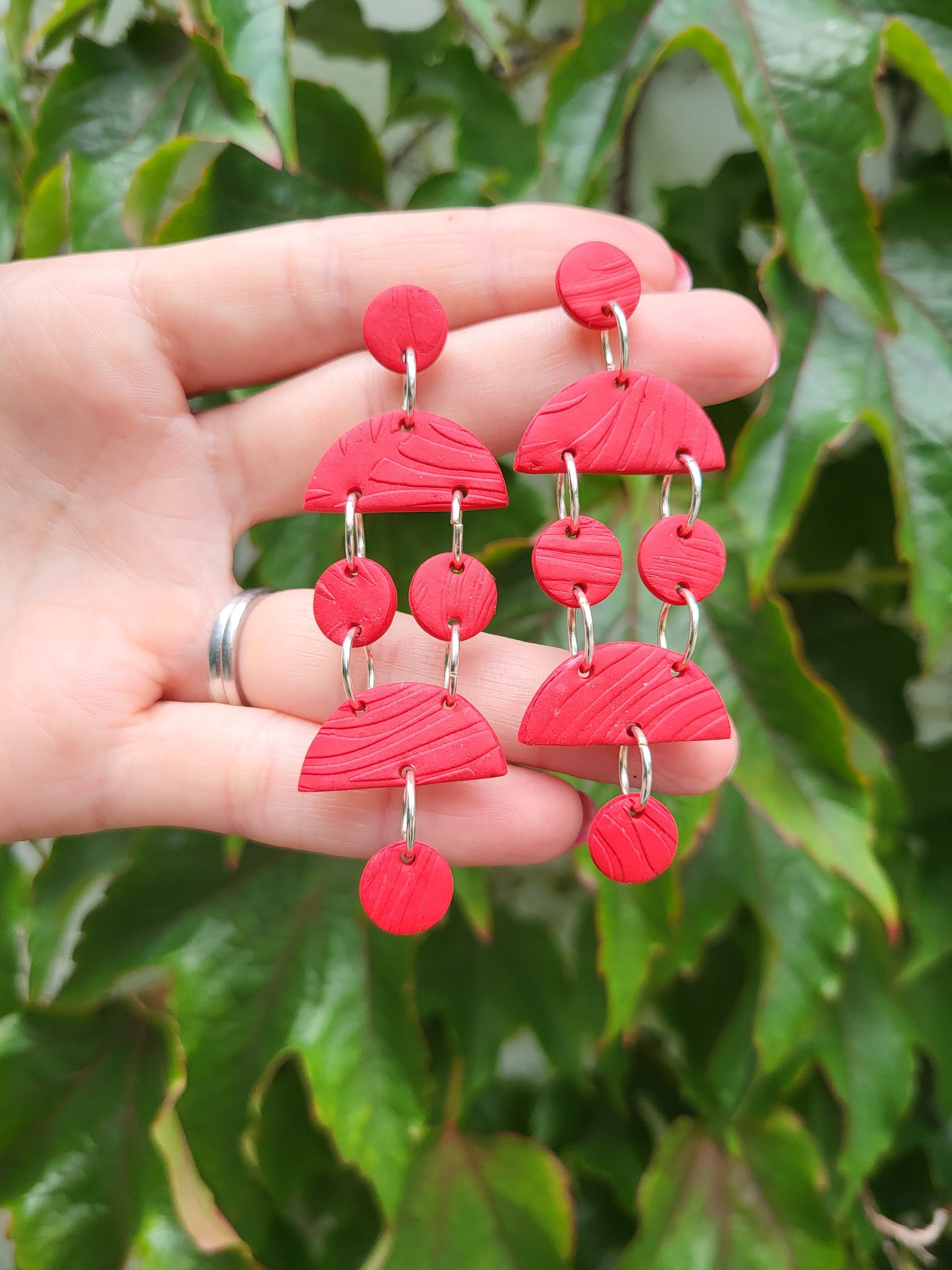 Red Statement Earrings
