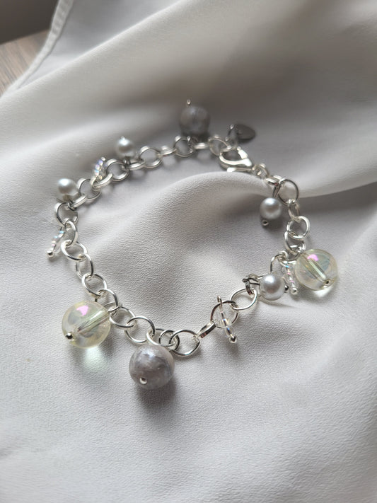 Chunky silver charm bracelet