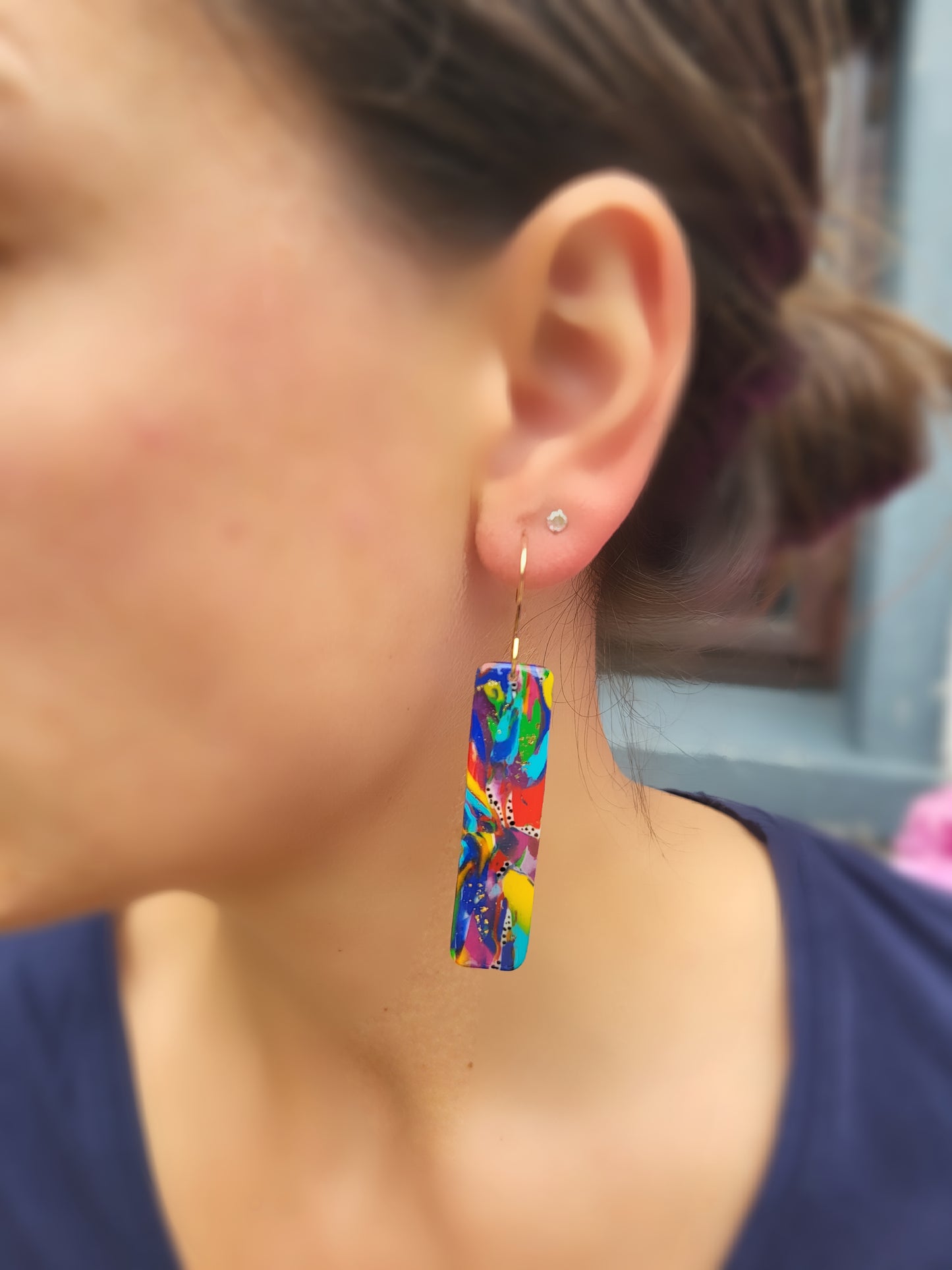 Colour POP Rectangle Dangle Earrings