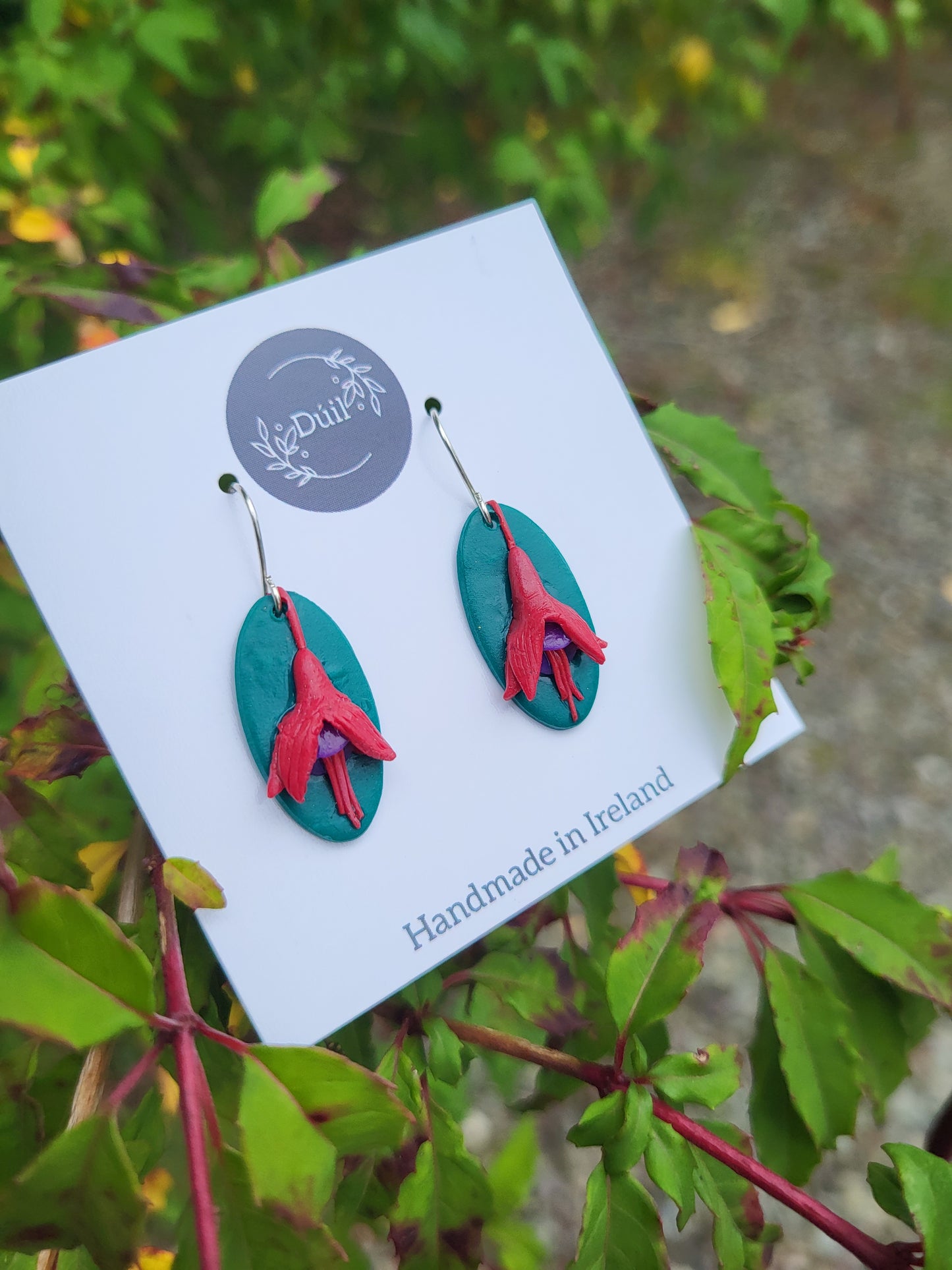 Fuchsia Oval Earrings