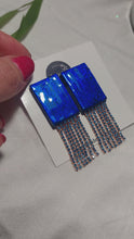Load and play video in Gallery viewer, Dúil Leoni Large blue earrings
