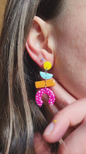 Load and play video in Gallery viewer, Aifric Pink Dangle Earrings
