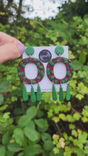 Load and play video in Gallery viewer, &#39;Emma&#39; Maroon and Green Dangle Earrings
