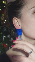 Load and play video in Gallery viewer, Dúil Leoni Large blue earrings
