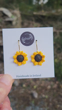 Load and play video in Gallery viewer, Mini Sunflower Dangle Earrings
