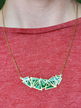 Load image into Gallery viewer, Green glitter statement necklace - Dúil
