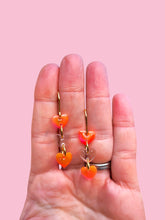 Load image into Gallery viewer, Peachy Love heart dangle earrings - Dúil
