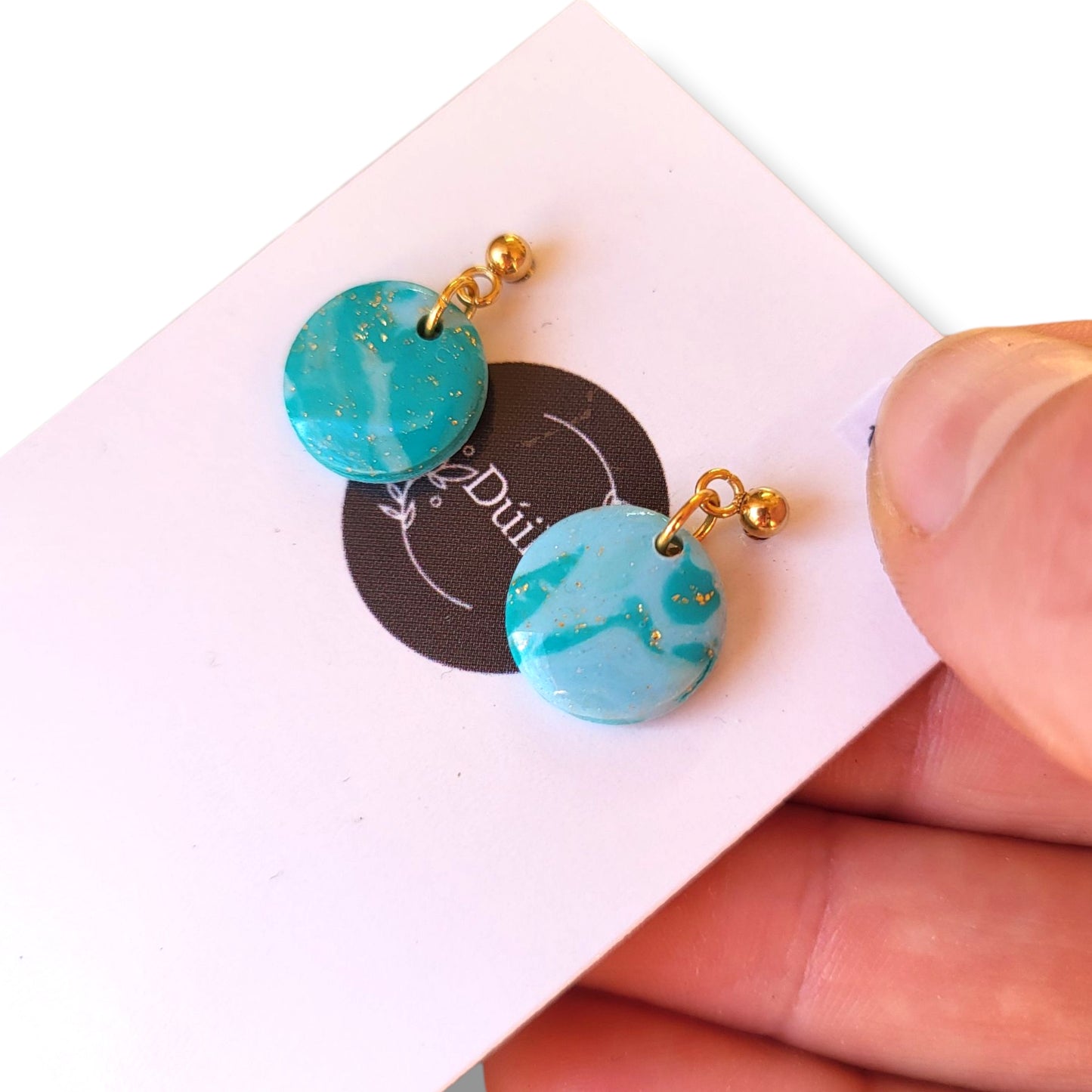 Teal Tide Dainty Dangle Earrings