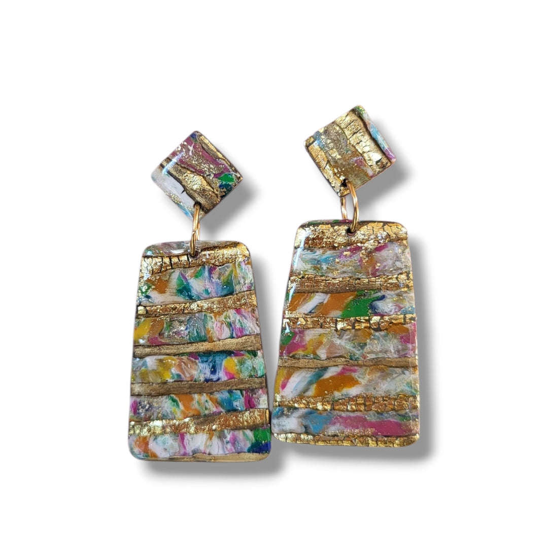 Vibrant Mosaic Statement Earrings