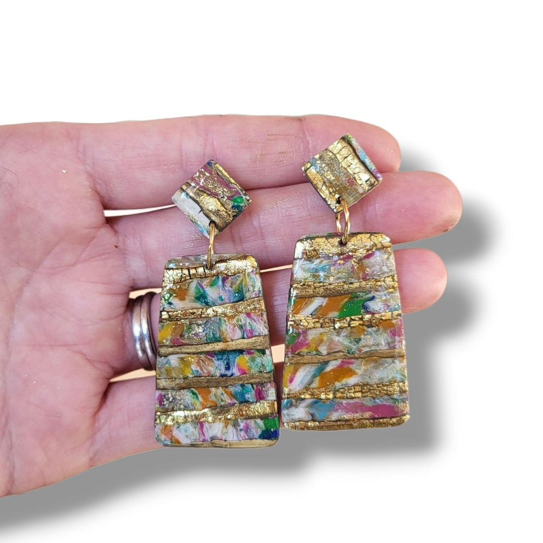 Vibrant Mosaic Statement Earrings