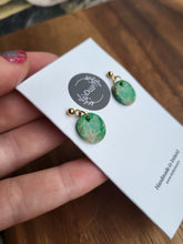 Load image into Gallery viewer, Dúil green Marble Dainty Dangle earrings - Dúil
