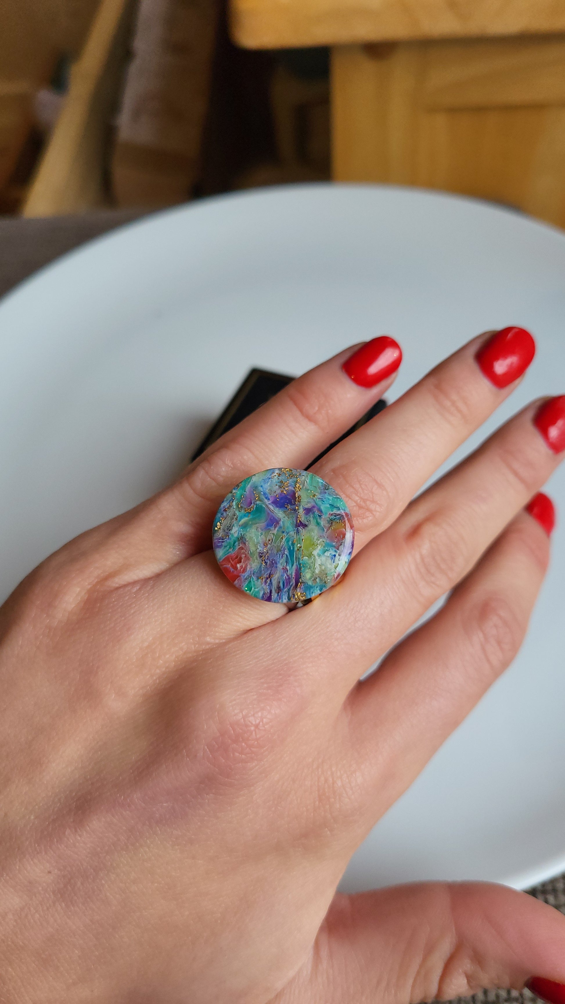 1 Colour burst adjustable statement ring | Dúil Jewellery - Dúil