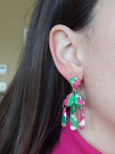 Load image into Gallery viewer, Dúil Pink &amp; Green chandelier dangles - Dúil
