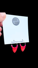 Load image into Gallery viewer, Red heart hoop earrings - Dúil
