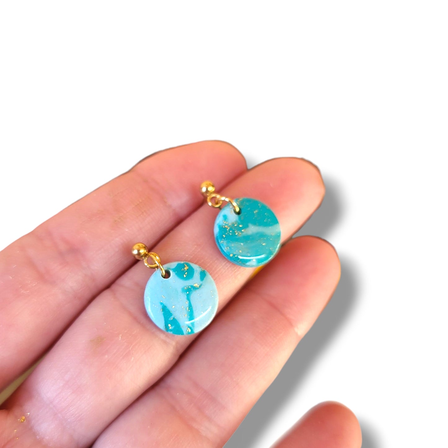 Teal Tide Dainty Dangle Earrings