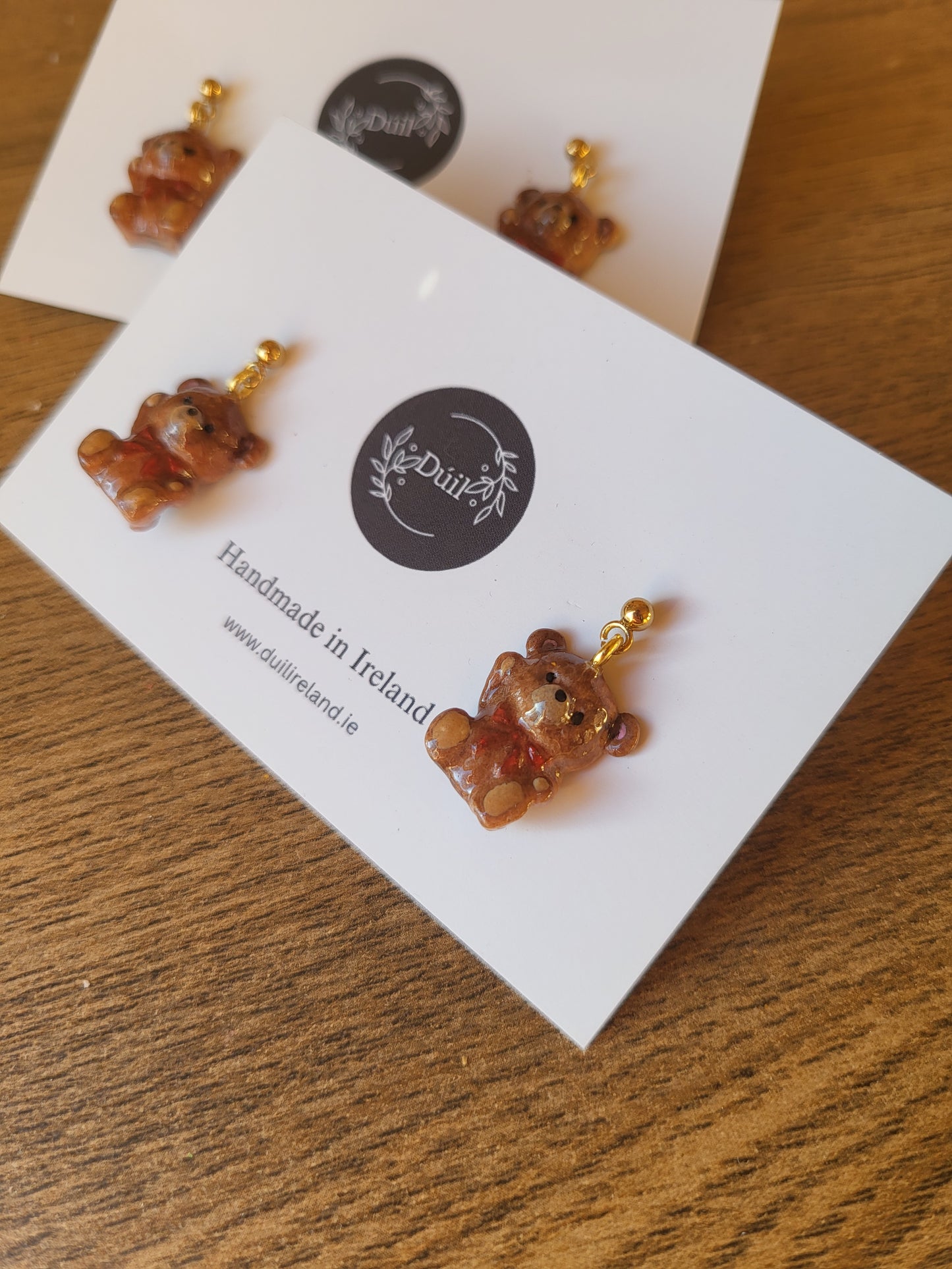 Dangling Teddy Bear Earrings