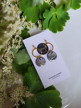 Load image into Gallery viewer, Nicole crackle gold on blue dangle earrings - Dúil
