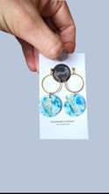 Load image into Gallery viewer, Nicole Blue Marble Dangle Earrings - Dúil
