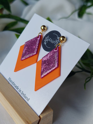 Dúil Jewellery | Sinéad Orange & Pink dangles 