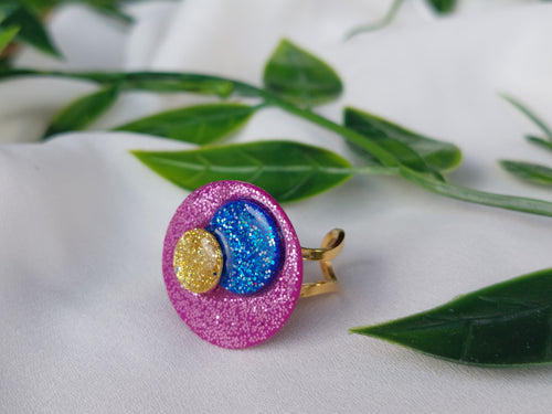 Dúil Shimmer Statement ring | Adjustable stainless steel Ring - Dúil