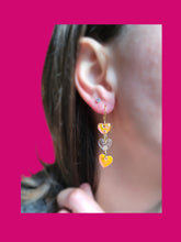 Load image into Gallery viewer, Peachy Love heart dangle earrings - Dúil
