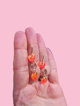 Load image into Gallery viewer, Peachy Love heart dangle earrings - Dúil
