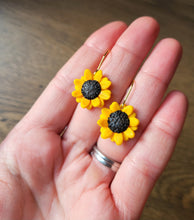 Load image into Gallery viewer, Mini Sunflower Dangle Earrings - Dúil
