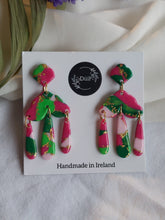 Load image into Gallery viewer, Dúil Pink &amp; Green chandelier dangles - Dúil
