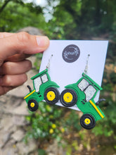 Load image into Gallery viewer, Green Tractor Earrings - Dúil

